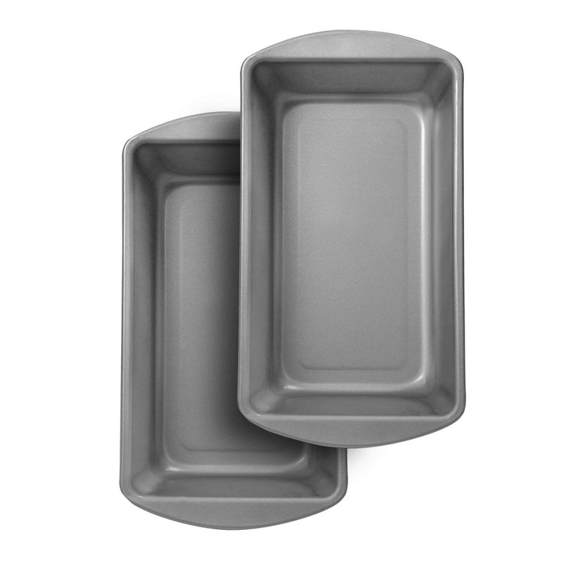 OvenStuff G & S Metal Products Company OvenStuff Nonstick Large Loaf Baking Pan, Set of 2, Gray - Image 1